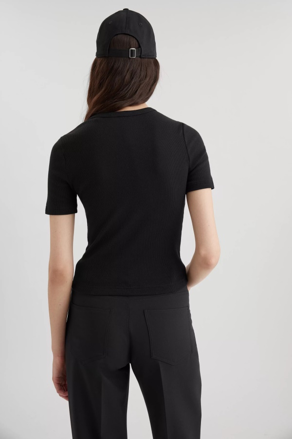 Axel Arigato Black Signature Slim Rib T-shirt