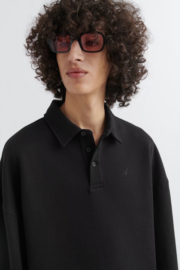 Axel Arigato Signature Polo Sweatshirt Black