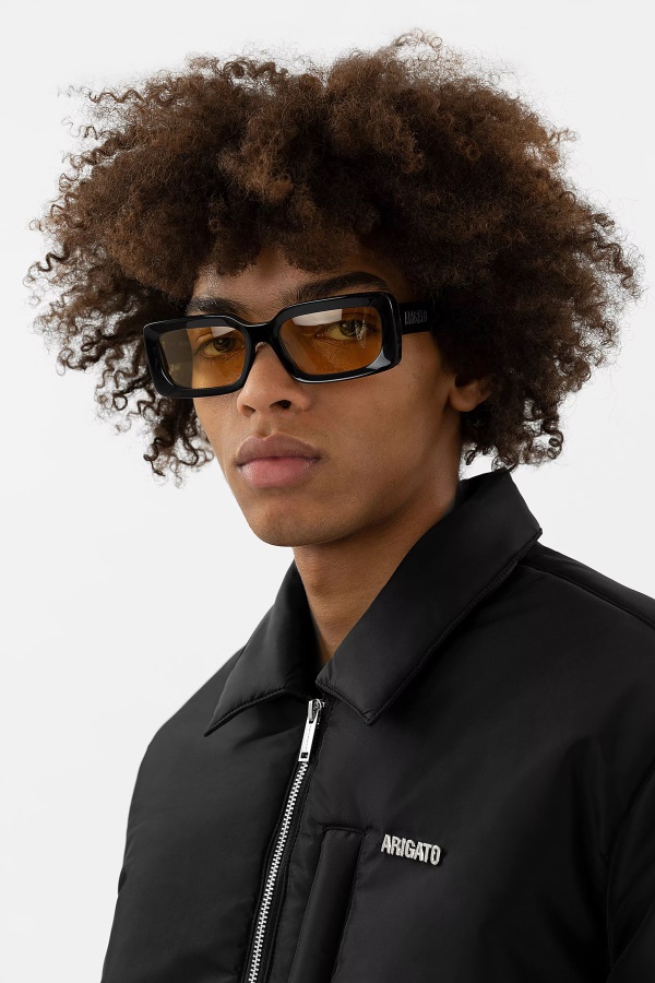 Axel Arigato Arena Rectangular Sunglasses Black Yellow