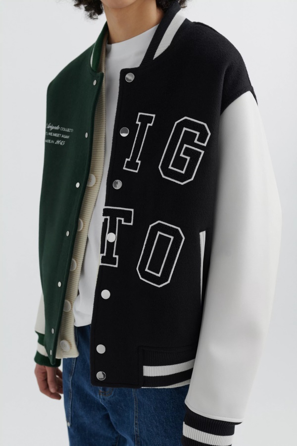 Axel Arigato Offense Varsity Jacket Green Black