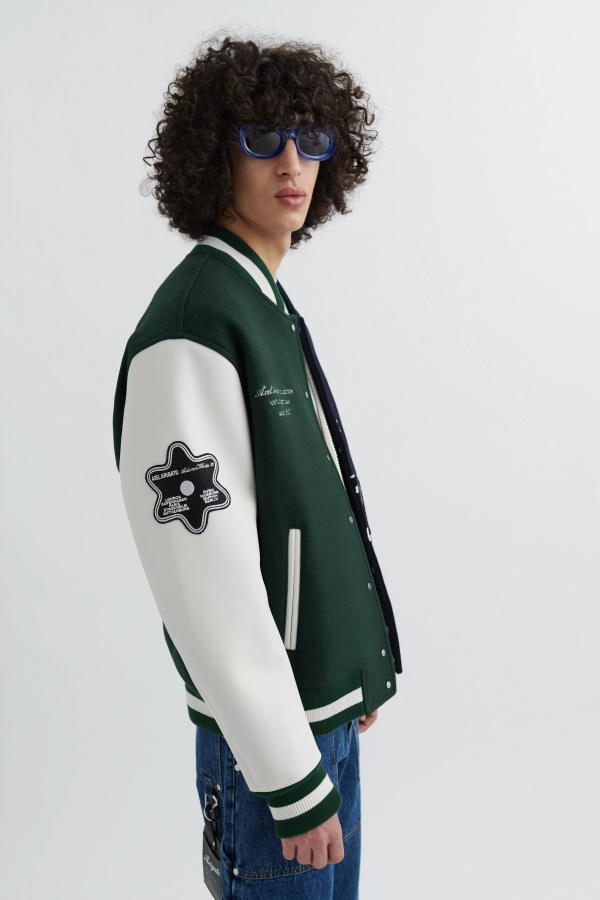 Axel Arigato Offense Varsity Jacket Green Black