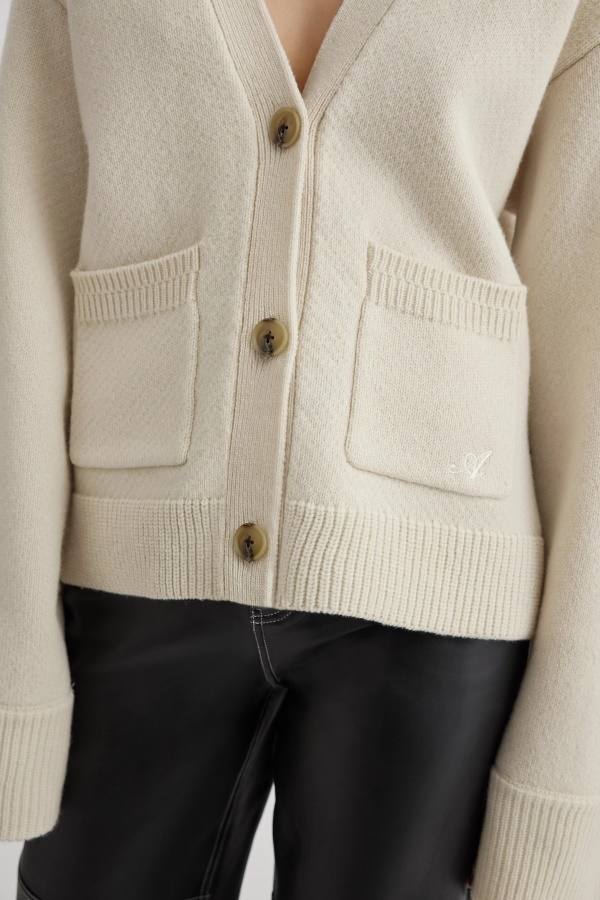 Axel Arigato Memory Relaxed Cardigan Ecru