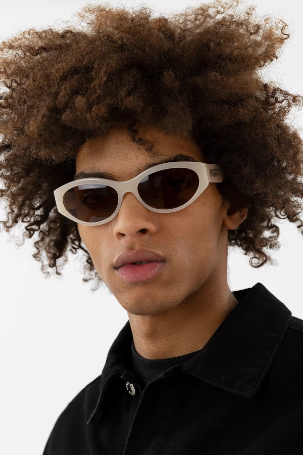 Tonia Cat-Eye Sunglasses Milky Peach Brown Axel Arigato