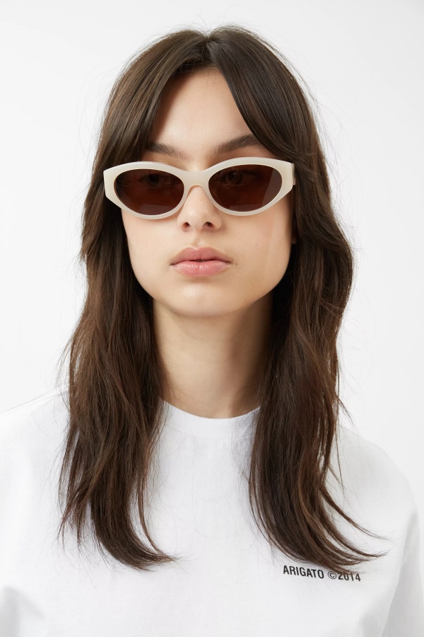Tonia Cat-Eye Sunglasses Milky Peach Brown Axel Arigato