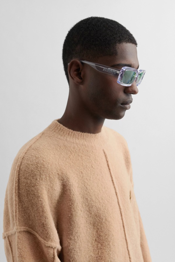 Arena Rectangular Sunglasses Transparent Green Axel Arigato