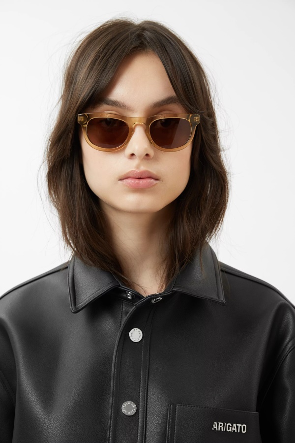 Alton D-frame Sunglasses Transparent Sand Beige Brown Axel Arigato