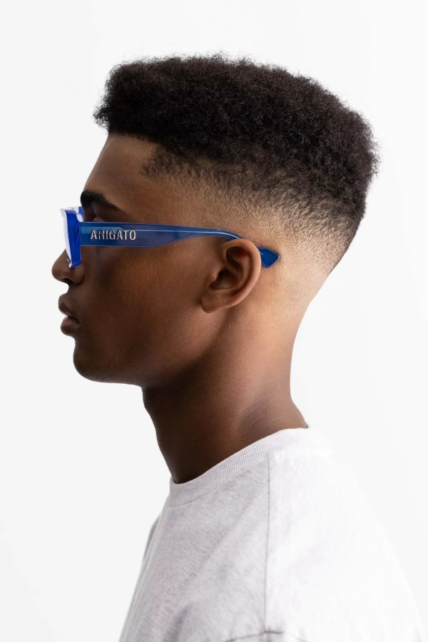 Axel Arigato Arena Rectangular Sunglasses Klein Blue Transparent