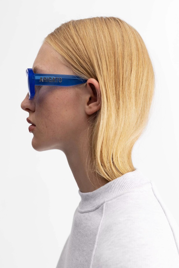 Axel Arigato Arena Rectangular Sunglasses Klein Blue Transparent