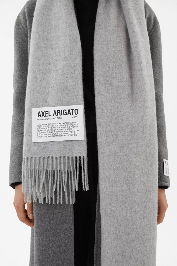 Axel Arigato Grey Mﾨﾦlange Logo B Bel Scarf