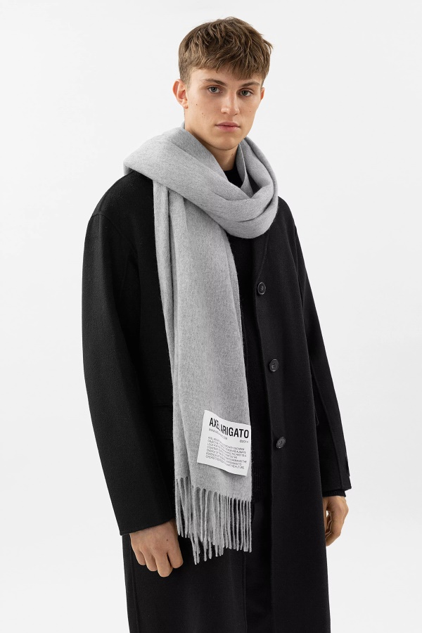 Axel Arigato Grey Mﾨﾦlange Logo B Bel Scarf