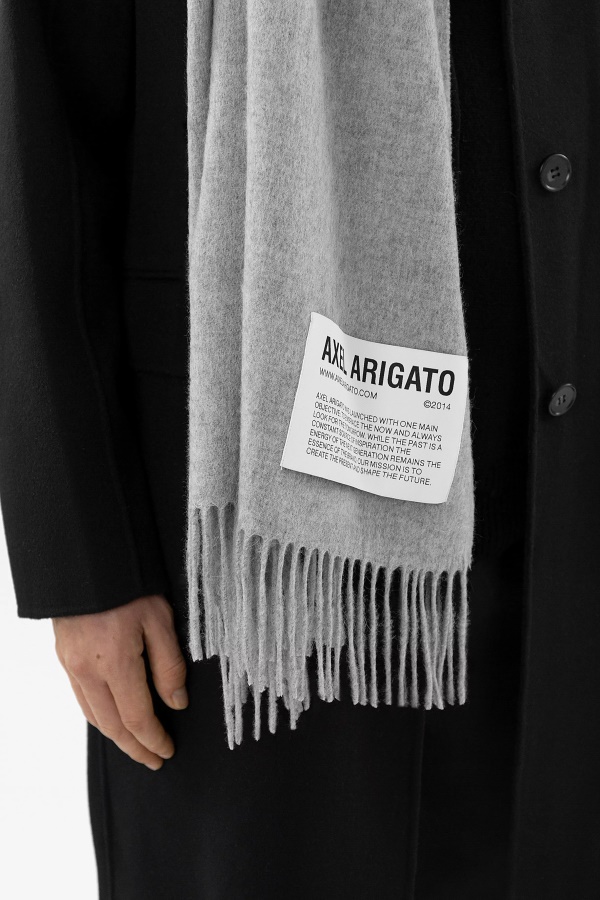 Axel Arigato Grey Mﾨﾦlange Logo B Bel Scarf