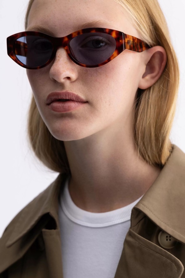 Axel Arigato Tortoise Light Blue Tonia Cat-Eye Sunglasses