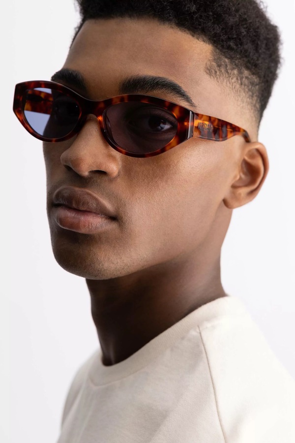 Axel Arigato Tortoise Light Blue Tonia Cat-Eye Sunglasses