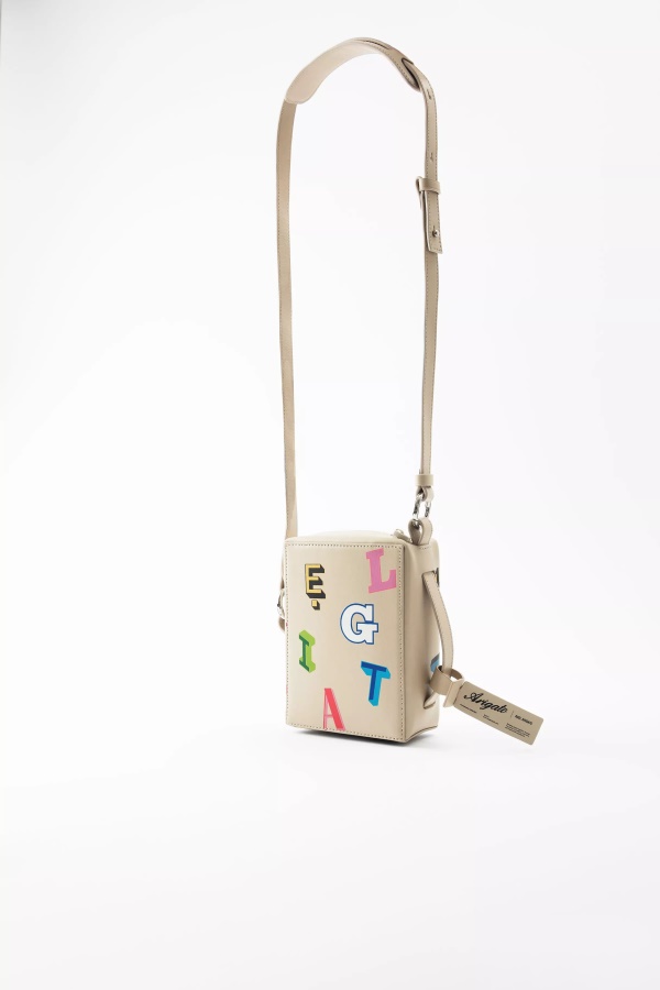 Cubic Monogram Leather Pouch Axel Arigato Pale Beige