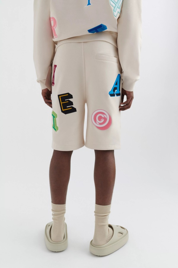 Axel Arigato Inferno Monogram Shorts Pale Beige