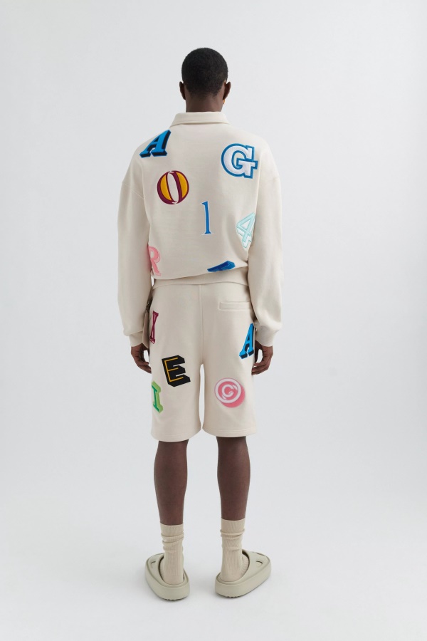 Axel Arigato Inferno Monogram Shorts Pale Beige