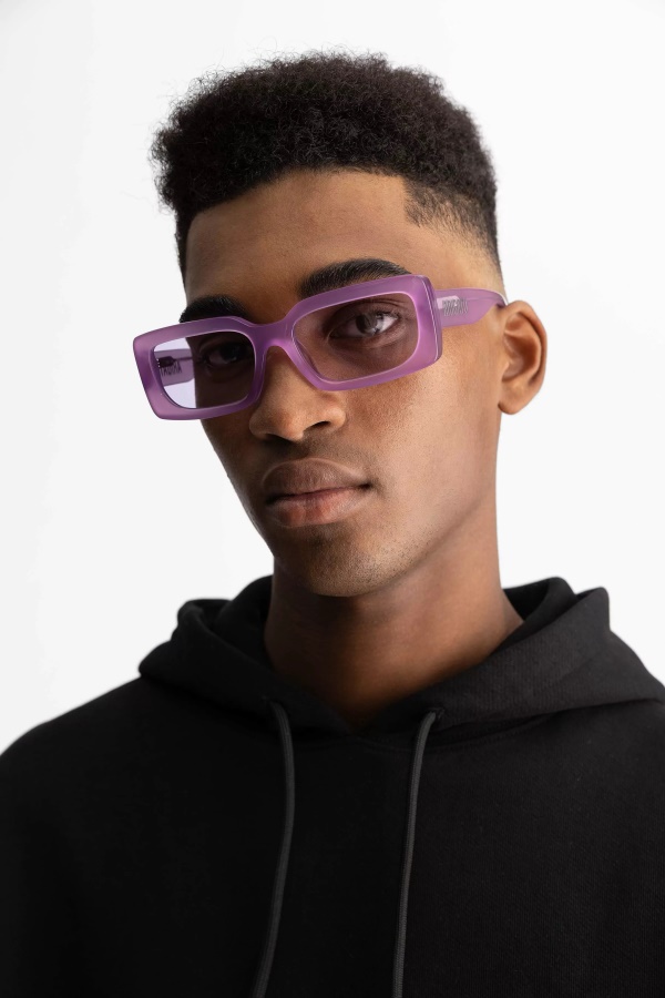Axel Arigato Light Purple Transparent Arena Rectangular Sunglasses
