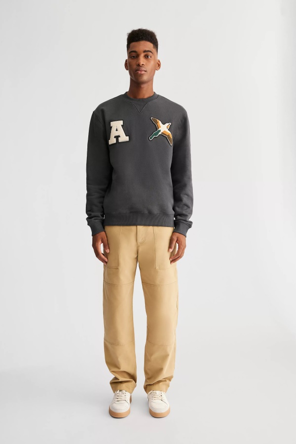 Axel Arigato Faded Black Varsity Bee Bird Sweatshirt