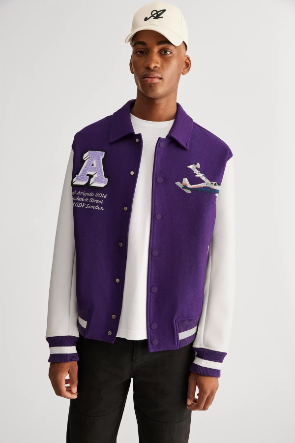 Axel Arigato Purple Mayday Varsity Bomber