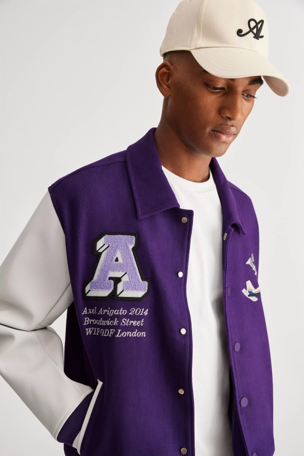 Axel Arigato Purple Mayday Varsity Bomber