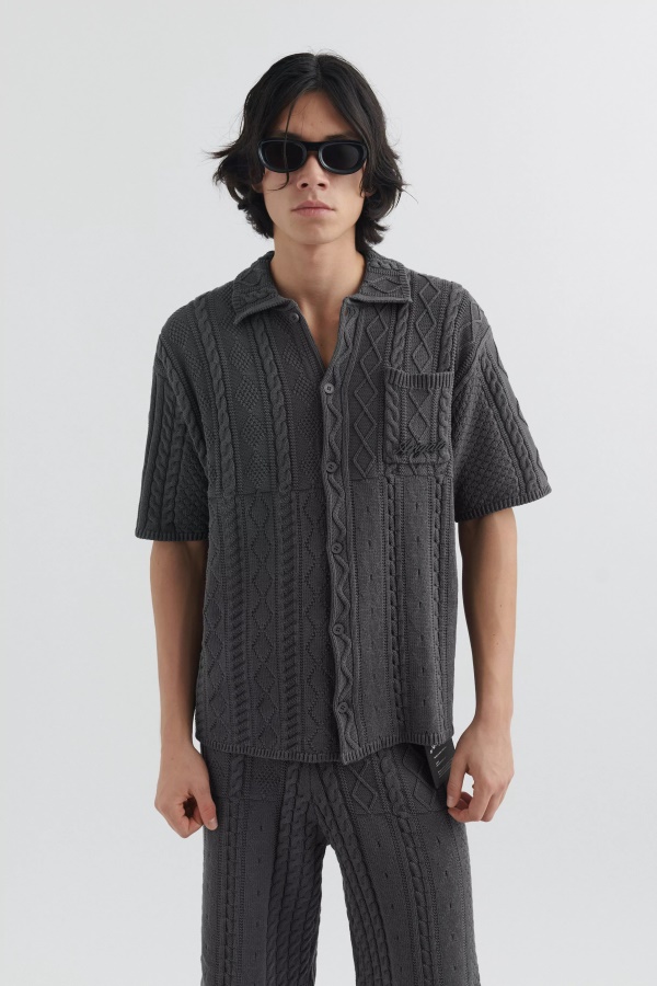 Axel Arigato Sonic Knitted Shirt Volcanic Ash