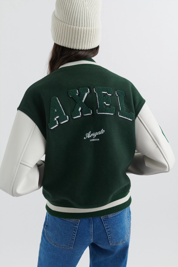 Illusion Varsity Jacket Axel Arigato Dark Green
