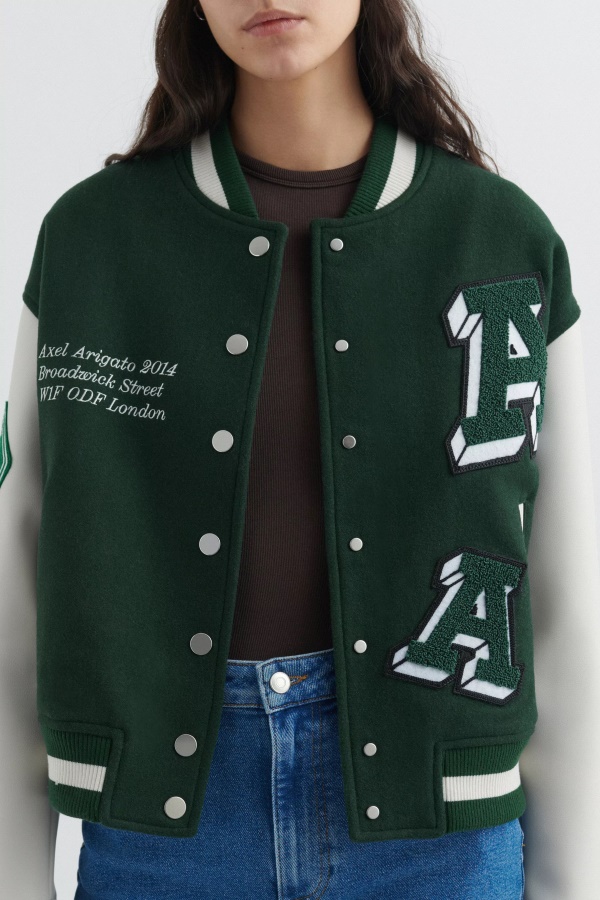 Illusion Varsity Jacket Axel Arigato Dark Green