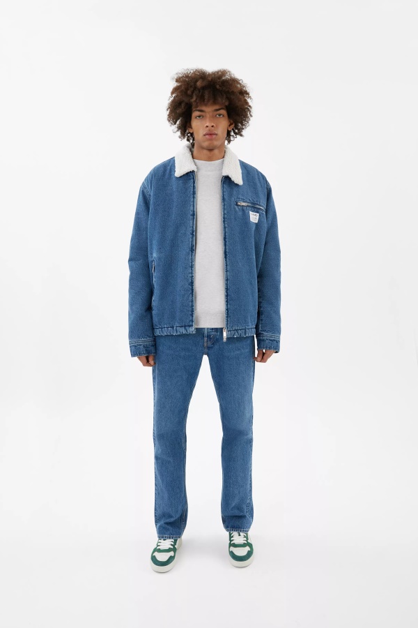 Axel Arigato Blue Stone Washed Crew Padded Denim Jacket
