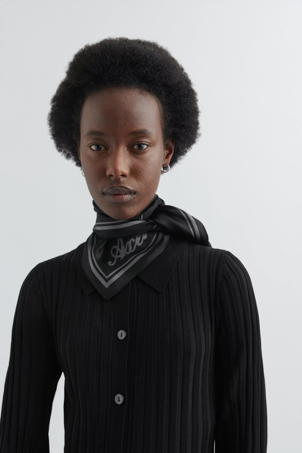 Axel Arigato Black Volcanic Ash Signature Silk Scarf