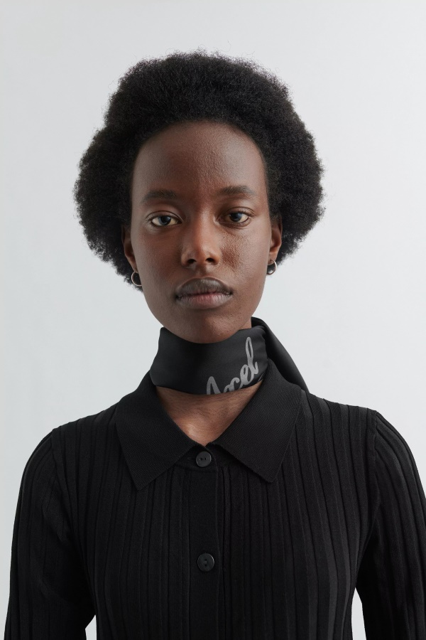 Axel Arigato Black Volcanic Ash Signature Silk Scarf