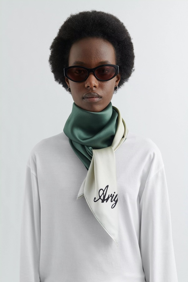 Prism Silk Scarf Belgian Block Dark Green Axel Arigato