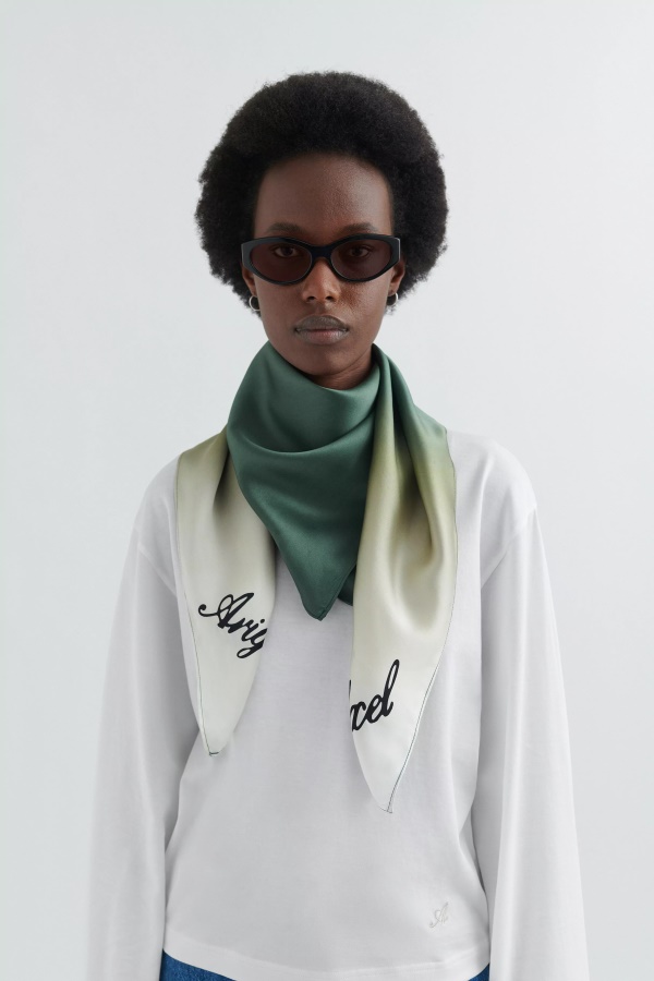 Prism Silk Scarf Belgian Block Dark Green Axel Arigato