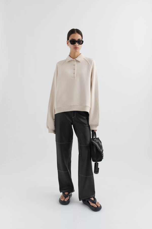 Sunday Polo Sweatshirt Pale Beige Axel Arigato
