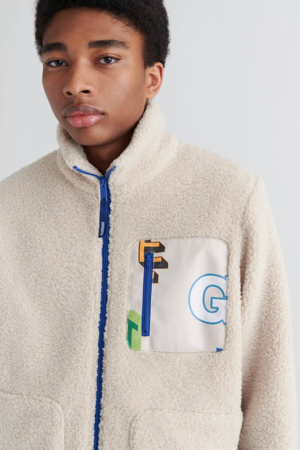 Axel Arigato Ecru Blue Inferno Billie Fleece Jacket