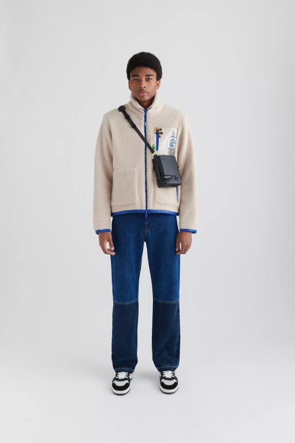 Axel Arigato Ecru Blue Inferno Billie Fleece Jacket