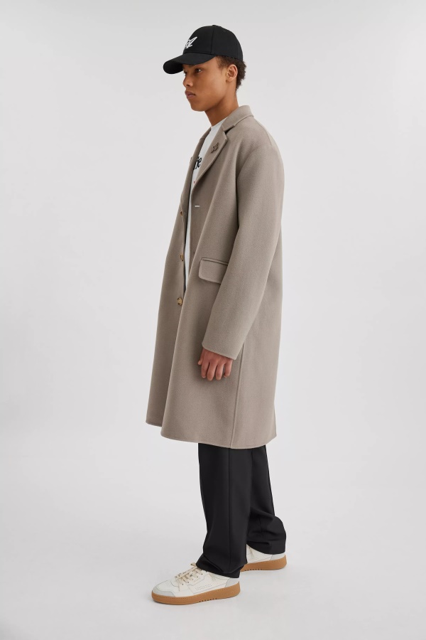Axel Arigato Fiction Wool Coat Stone Grey
