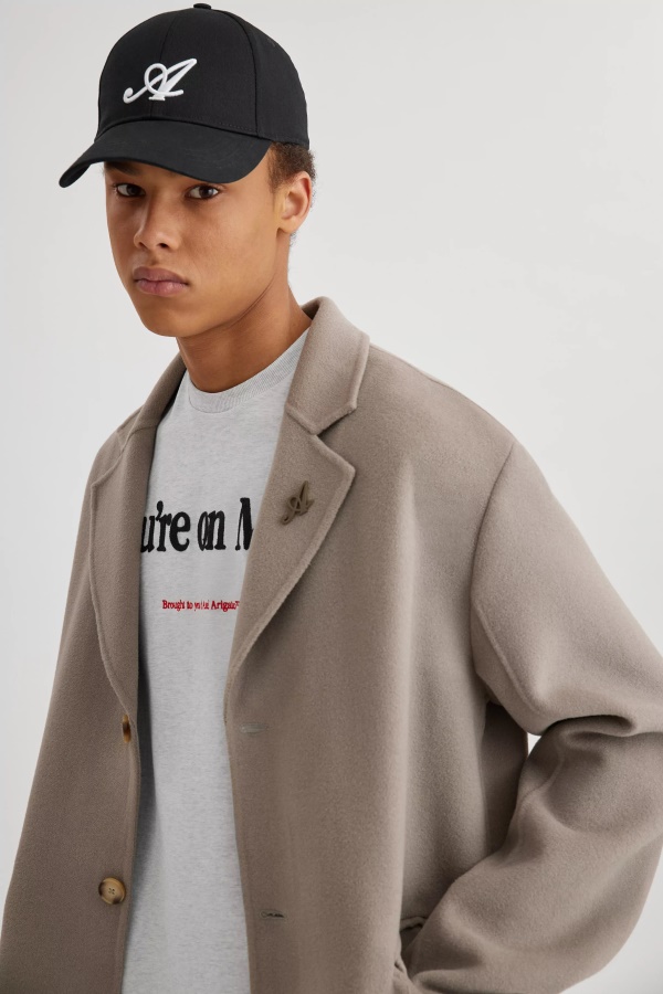 Axel Arigato Fiction Wool Coat Stone Grey