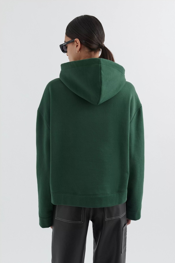 Axel Arigato Cure Cropped Hoodie Dark Green