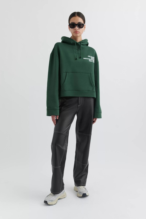 Axel Arigato Cure Cropped Hoodie Dark Green