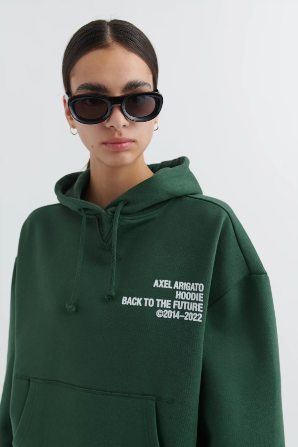 Axel Arigato Cure Cropped Hoodie Dark Green