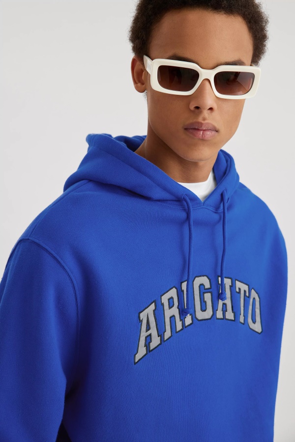 Axel Arigato College Logo Hoodie Klein Blue
