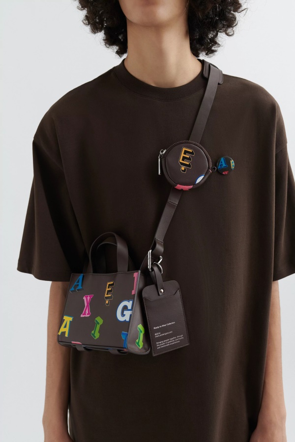 Trait Monogram Leather Bag Dark Brown Axel Arigato