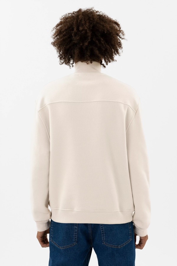 Axel Arigato Focus Half-Zip Sweatshirt Pale Beige