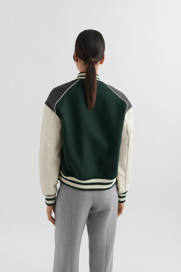 Axel Arigato Ivy Varsity Jacket Dark Green Black