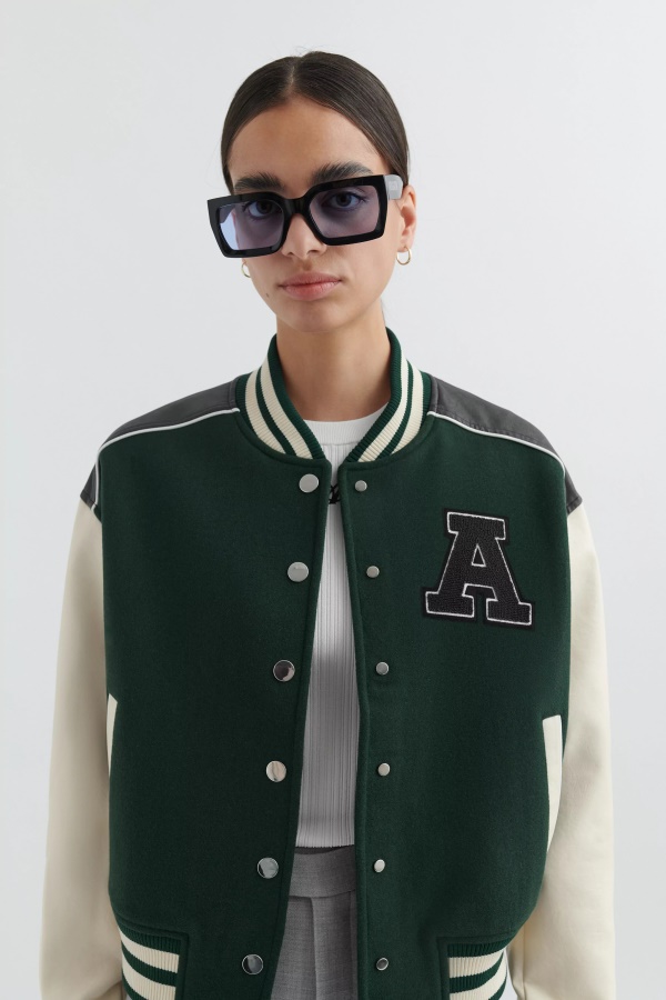 Axel Arigato Ivy Varsity Jacket Dark Green Black