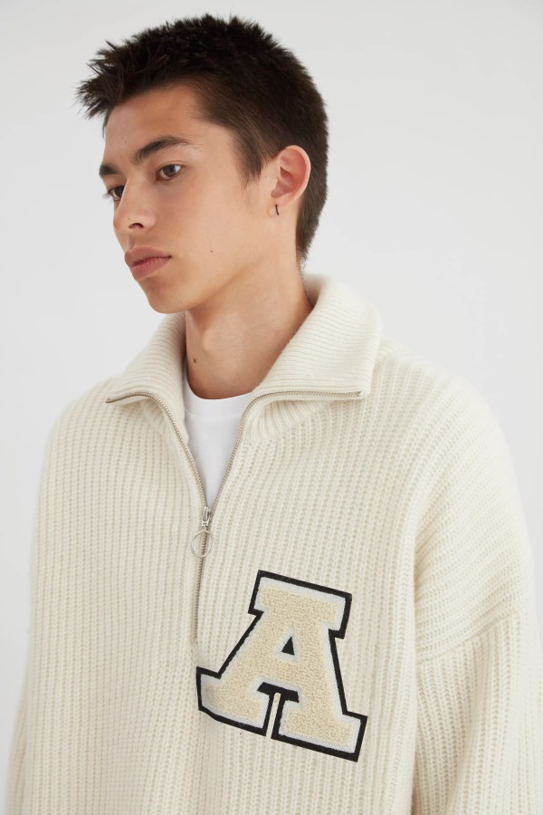 Team Halfzip Sweater Axel Arigato Ecru