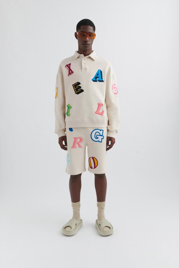 Axel Arigato Pale Beige Inferno Monogram Polo Sweatshirt