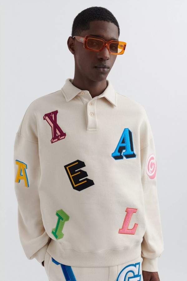 Axel Arigato Pale Beige Inferno Monogram Polo Sweatshirt