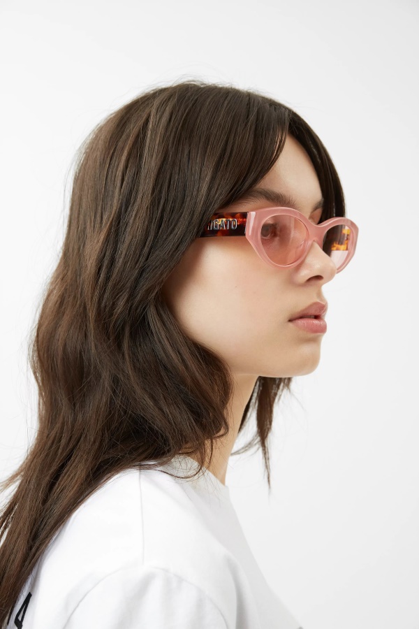 Axel Arigato Milky Pink Havana Tonia Cat-Eye Sunglasses