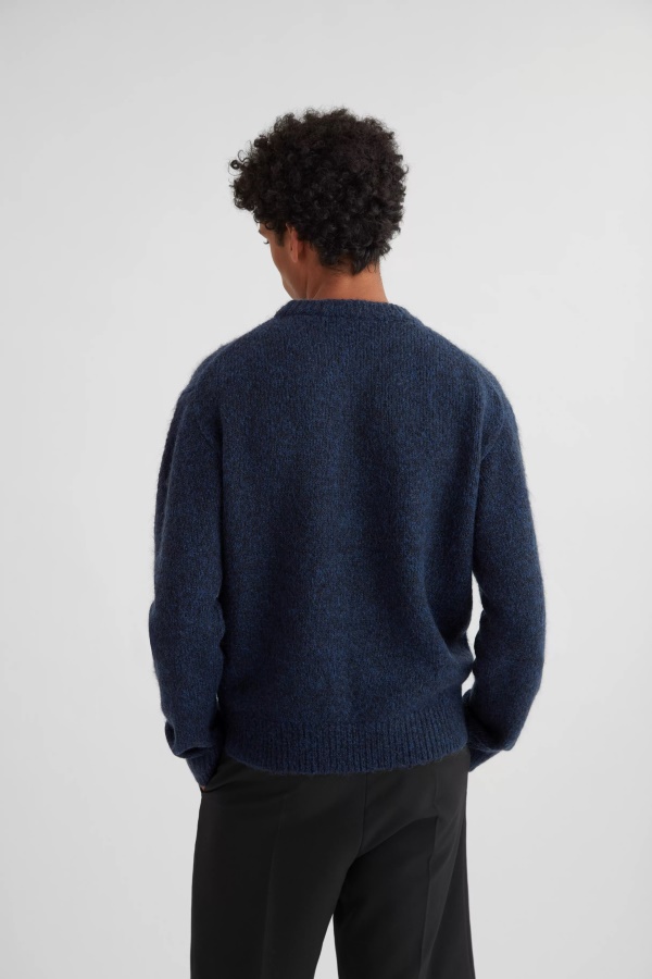 Axel Arigato Navy Blue Melange Initial Sweater